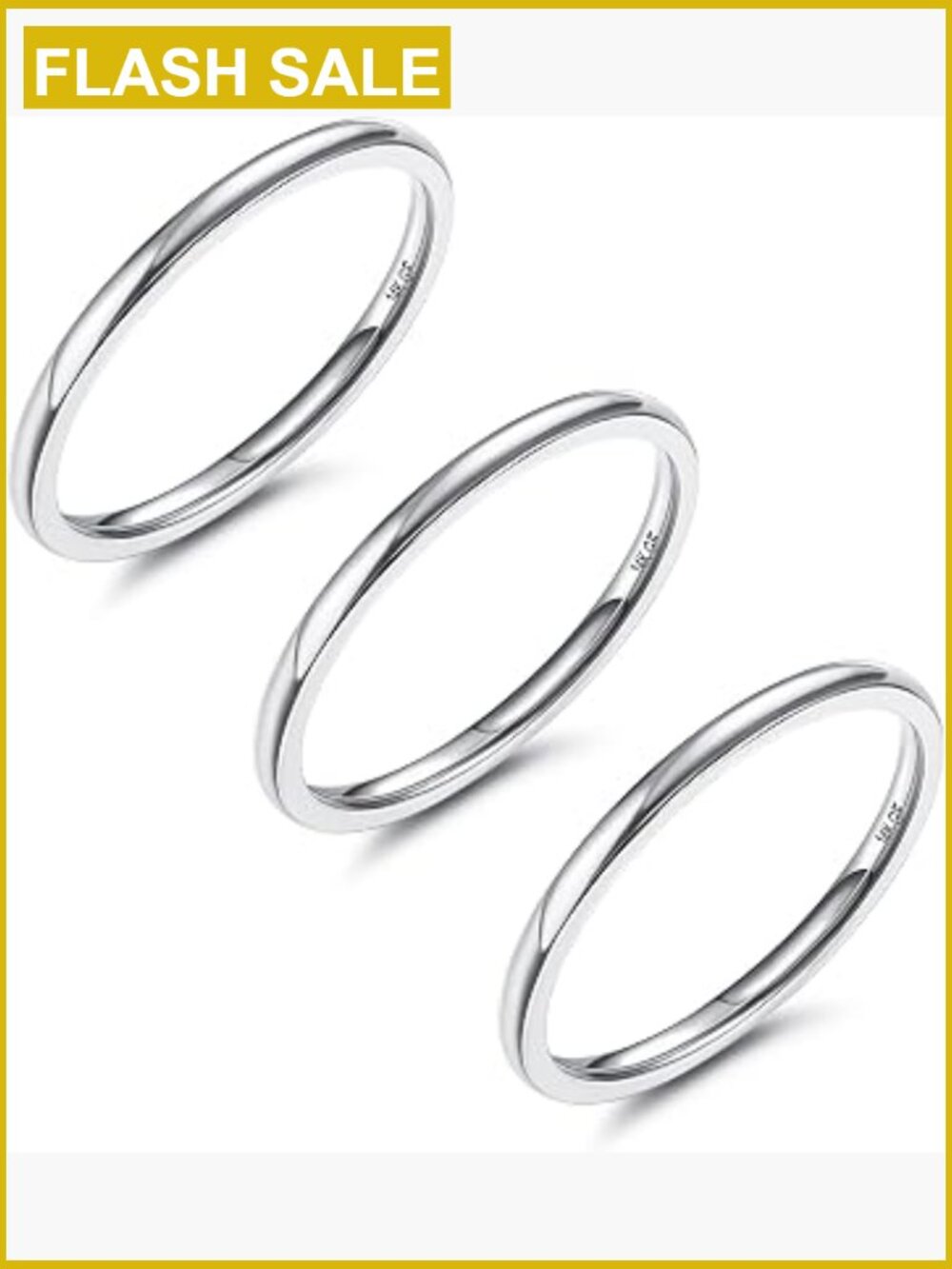 Thin Stackable Band Rings Set of 3 Stainless Steel Knuckle Midi Rings